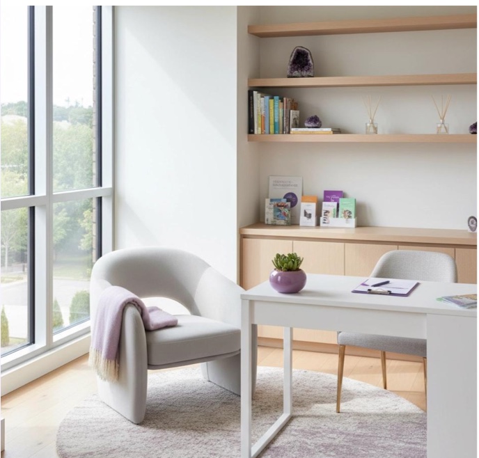 A calm, softly lit consulting room